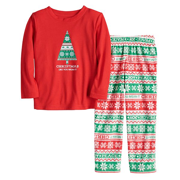 Jammies For Your Families Toddler Christmas Like You Mean It Top Bottoms Pajama Set