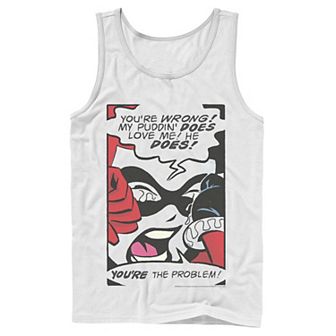 Men's DC Comics Harley Quinn Crying Comic Tank Top