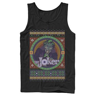 Mens Batman The Joker Retro Knit Style Tank Top
