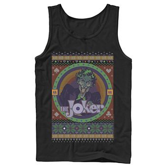 Mens Batman The Joker Retro Knit Style Tank Top