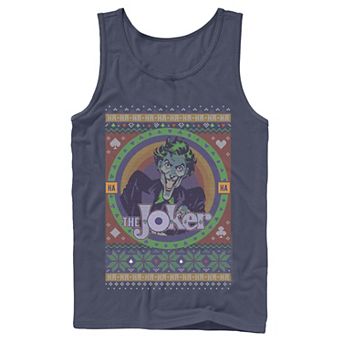 Mens Batman The Joker Retro Knit Style Tank Top