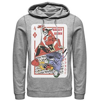 Men's DC Comics Harley Quinn Joker Playing Card Hoodie
