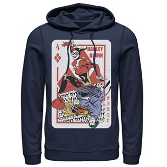 Men's DC Comics Harley Quinn Joker Playing Card Hoodie