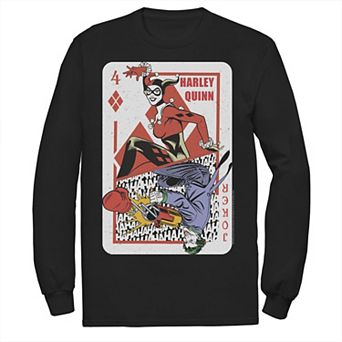 Mens DC Comics Harley Quinn Joker Playing Card Tee