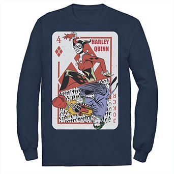 Mens DC Comics Harley Quinn Joker Playing Card Tee