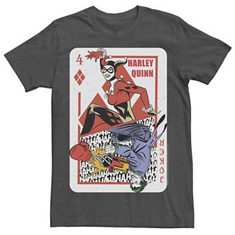 Mens DC Comics Harley Quinn Joker Playing Card Tee