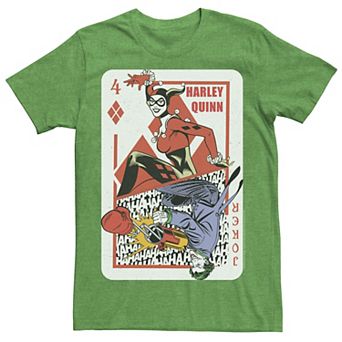 Mens DC Comics Harley Quinn Joker Playing Card Tee
