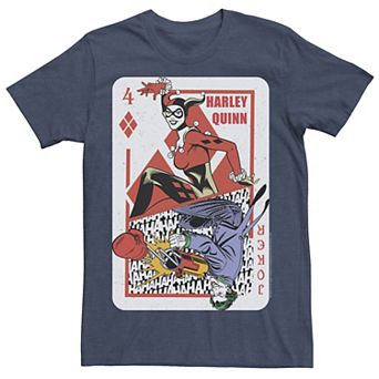 Mens DC Comics Harley Quinn Joker Playing Card Tee