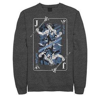 Mens DC Comics The Joker Playing Card Sweatshirt