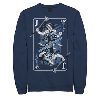 Mens DC Comics The Joker Playing Card Sweatshirt