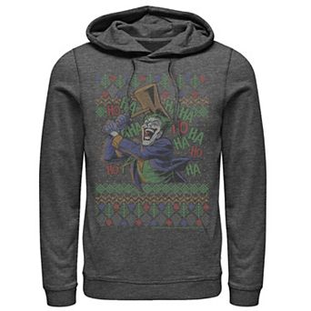 Mens Batman The Joker Laughing Vintage Knit Style Hoodie