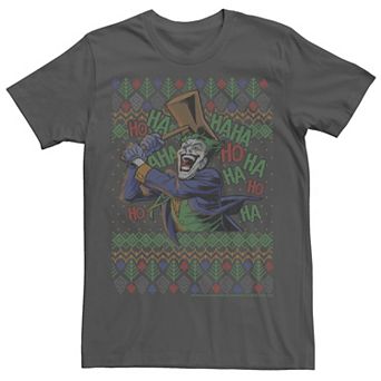 Mens Batman The Joker Laughing Vintage Knit Style Tee
