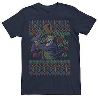 Mens Batman The Joker Laughing Vintage Knit Style Tee