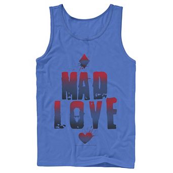 Mens DC Comics Batman Harley Quinn And Joker Mad Love Text Tank Top