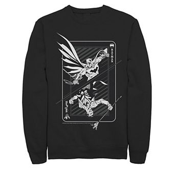 Men's DC Comics Batman And Joker Card Poster Sweatshirt