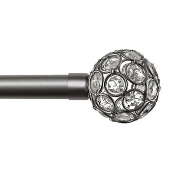Exclusive Home Curtains Rings 1" Window Curtain Rod & Finial Set