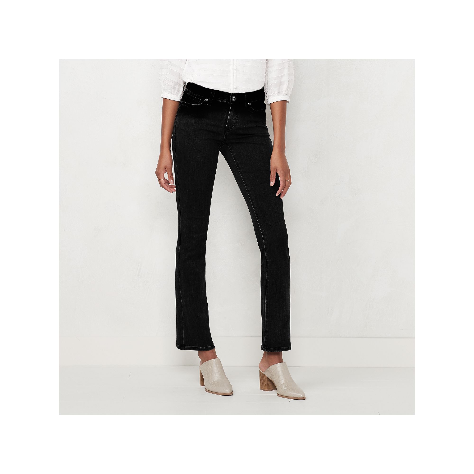 Womens LC Lauren Conrad Feel Good Mid Rise Barely Bootcut Jeans, Size: 0, 