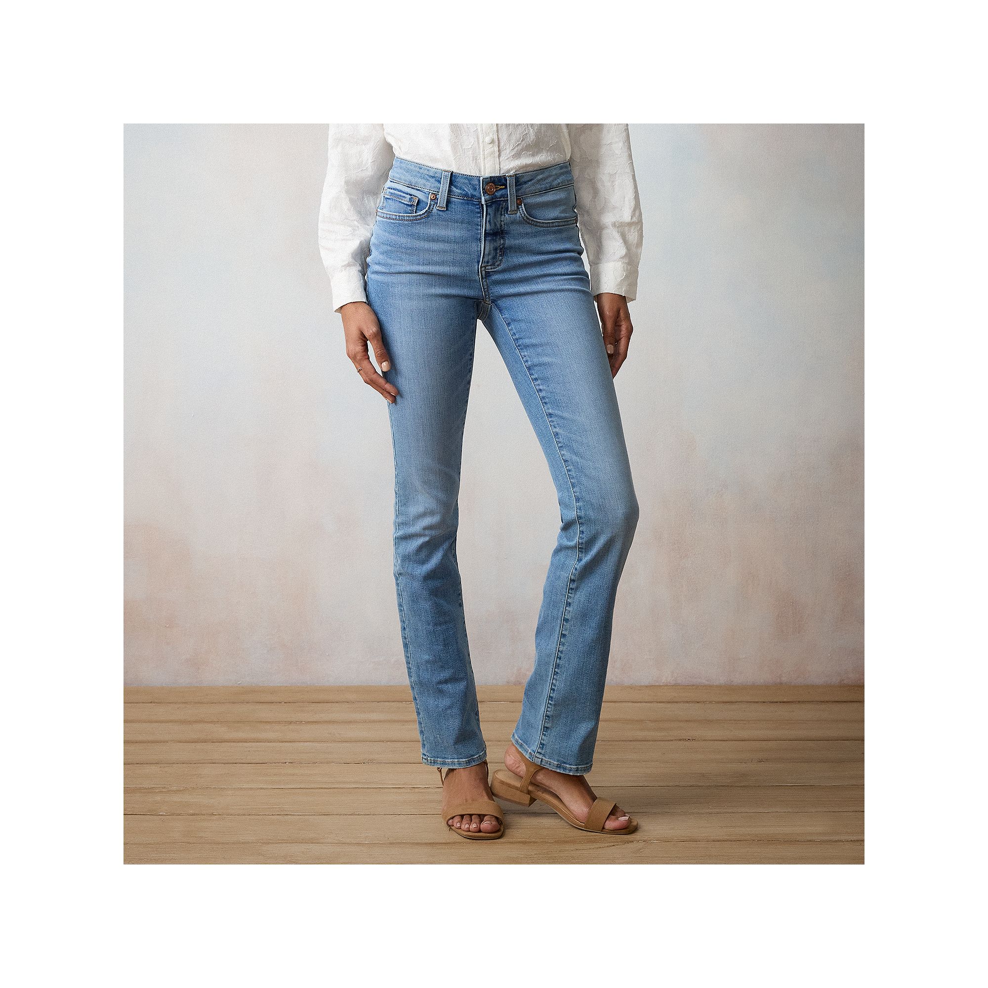 Womens LC Lauren Conrad Feel Good Mid Rise Barely Bootcut Jeans, Size: 12 