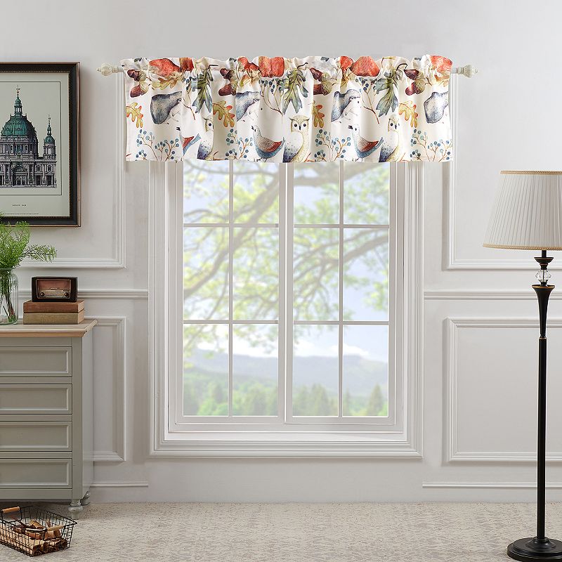 Barefoot Bungalow Willow Owl Window Valance, Multicolor