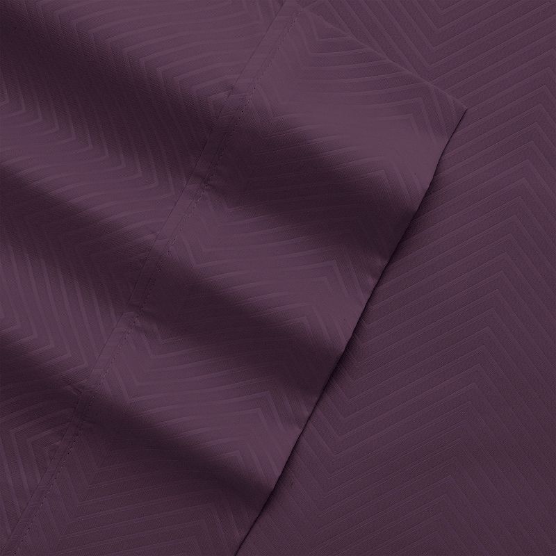 33861867 Home Collection Chevron Embossed Sheet Set, Purple sku 33861867