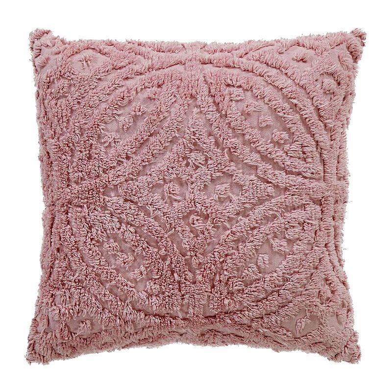 Better Trends Double Wedding Ring 18 Square Pillow, Pink, Fits All