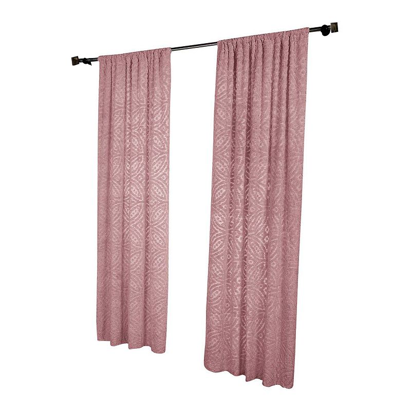 Better Trends 2-pack Double Wedding Ring Window Curtains, Pink