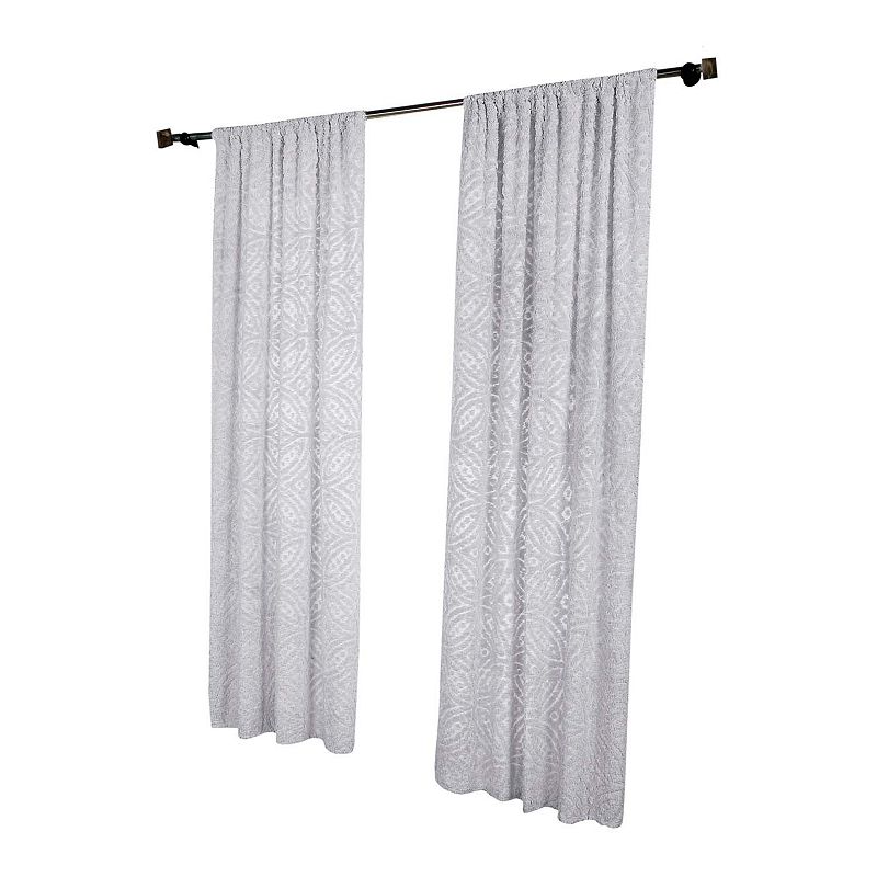 Better Trends 2-pack Double Wedding Ring Window Curtains, White