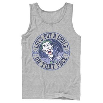 Men's DC Comics The Joker Let's Put A Smile On That Face Tank Top
