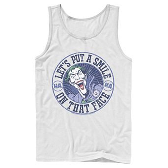 Men's DC Comics The Joker Let's Put A Smile On That Face Tank Top