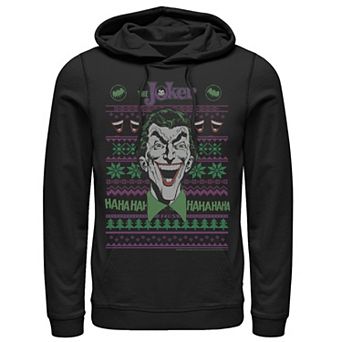 Men's Batman Joker Head Shot Knit Style Hoodie