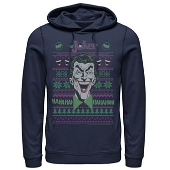 Men's Batman Joker Head Shot Knit Style Hoodie