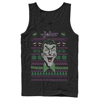Men's Batman Joker Head Shot Knit Style Tank Top