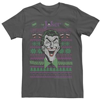 Men's Batman Joker Head Shot Knit Style Tee