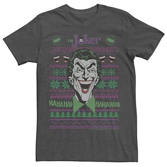 Men's Batman Joker Head Shot Knit Style Tee