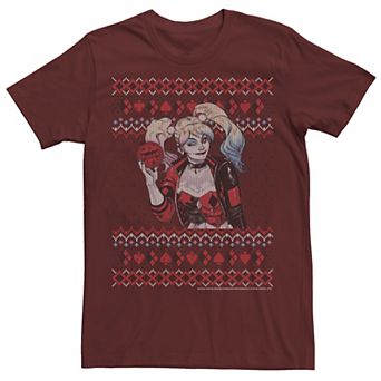 Men's DC Comics Batman Harley Quinn Ornament Knit Style Tee