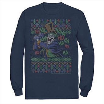 Men's Batman The Joker Laughing Vintage Knit Style Tee