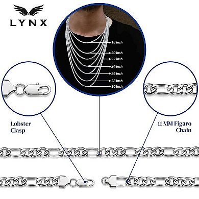 Men's LYNX Stainless Steel Figaro Chain Necklace