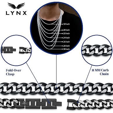 Men's LYNX Two Tone Stainless Steel Curb Chain Necklace