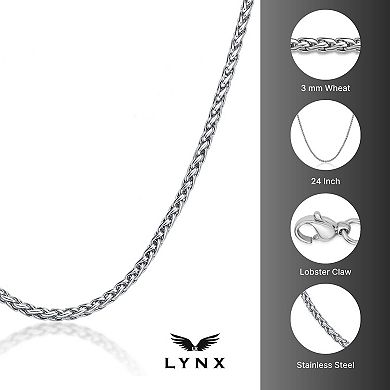 Men's LYNX Stainless Steel Wheat Chain Necklace