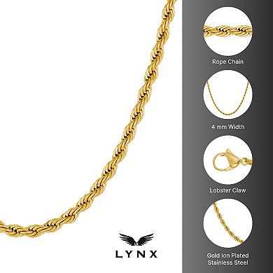 Men's LYNX Stainless Steel Rope Chain Necklace