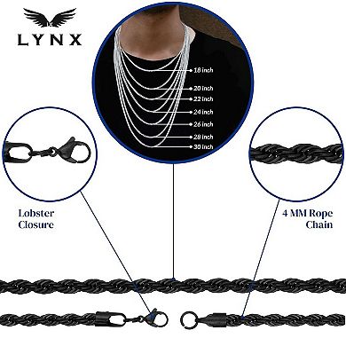 Men's LYNX Stainless Steel Rope Chain Necklace