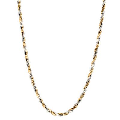 Men s Lynx Stainless Steel Rope Chain Necklace Size 22