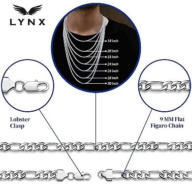 Men's LYNX Stainless Steel Figaro Chain Necklace