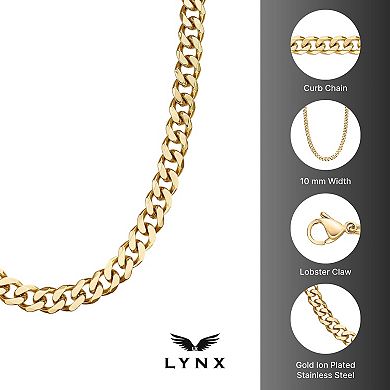 Men's LYNX Stainless Steel Curb Chain Necklace