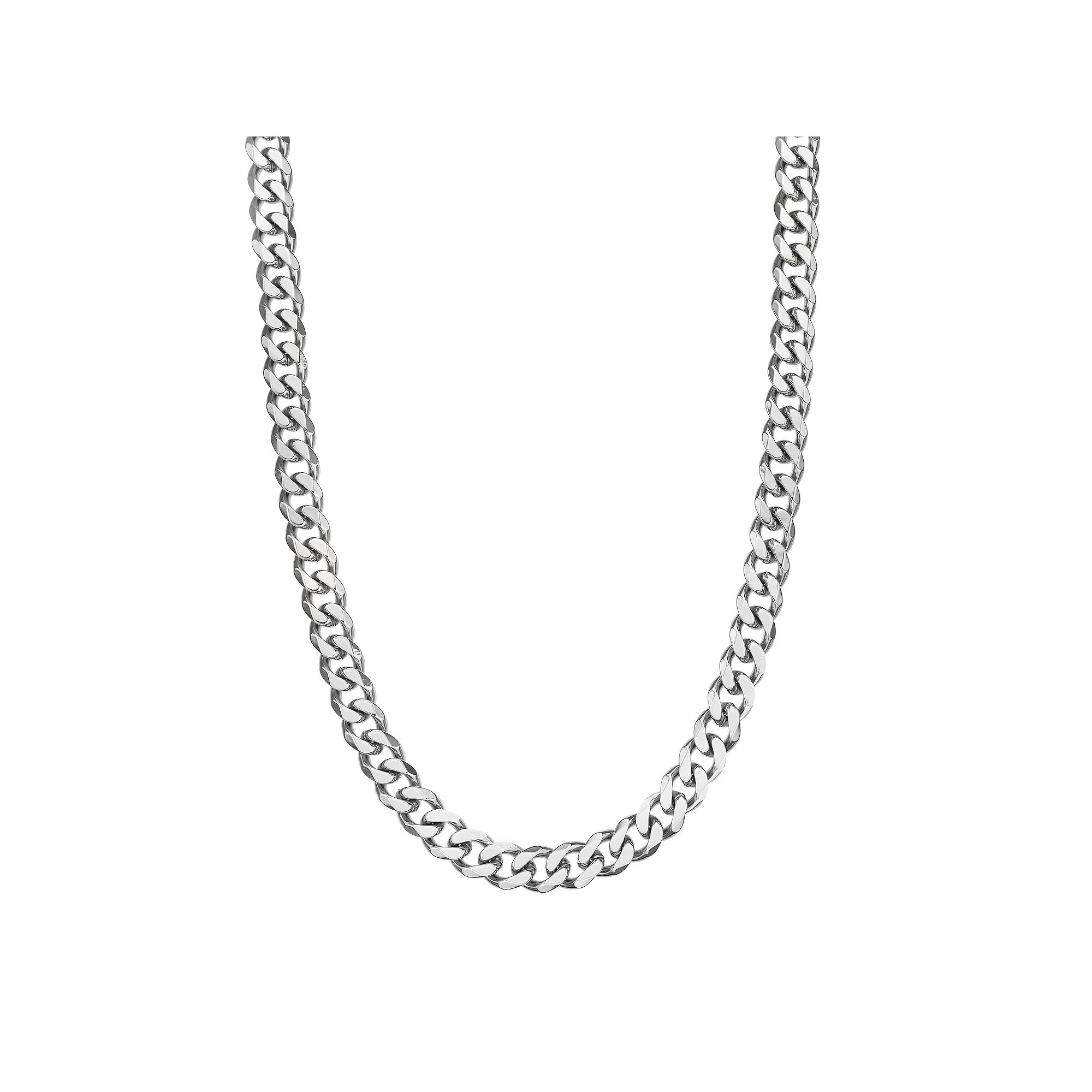 Mens LYNX Stainless Steel Curb Chain Necklace, Size: 22