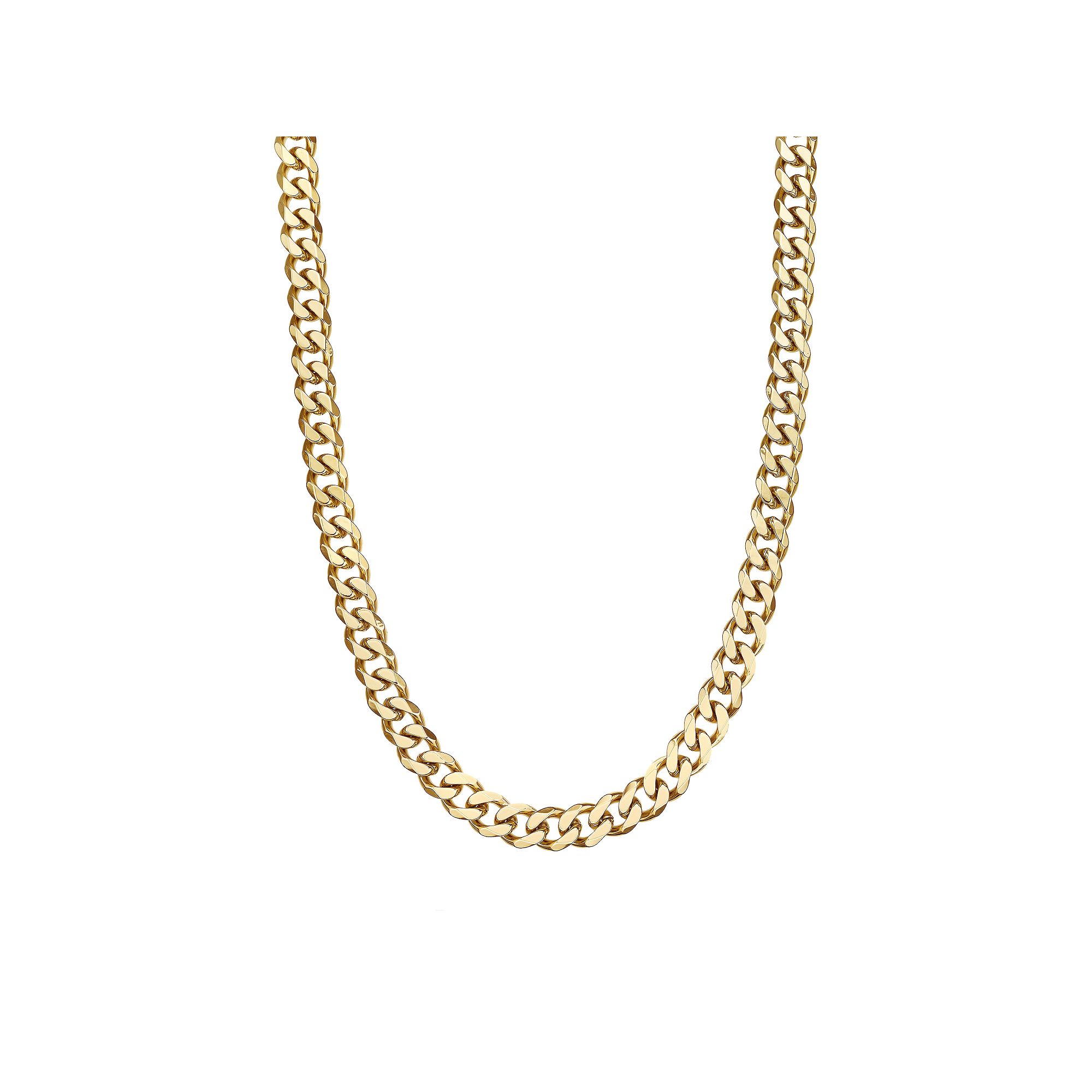 Mens LYNX Stainless Steel Curb Chain Necklace, Size: 24, Gold Tone