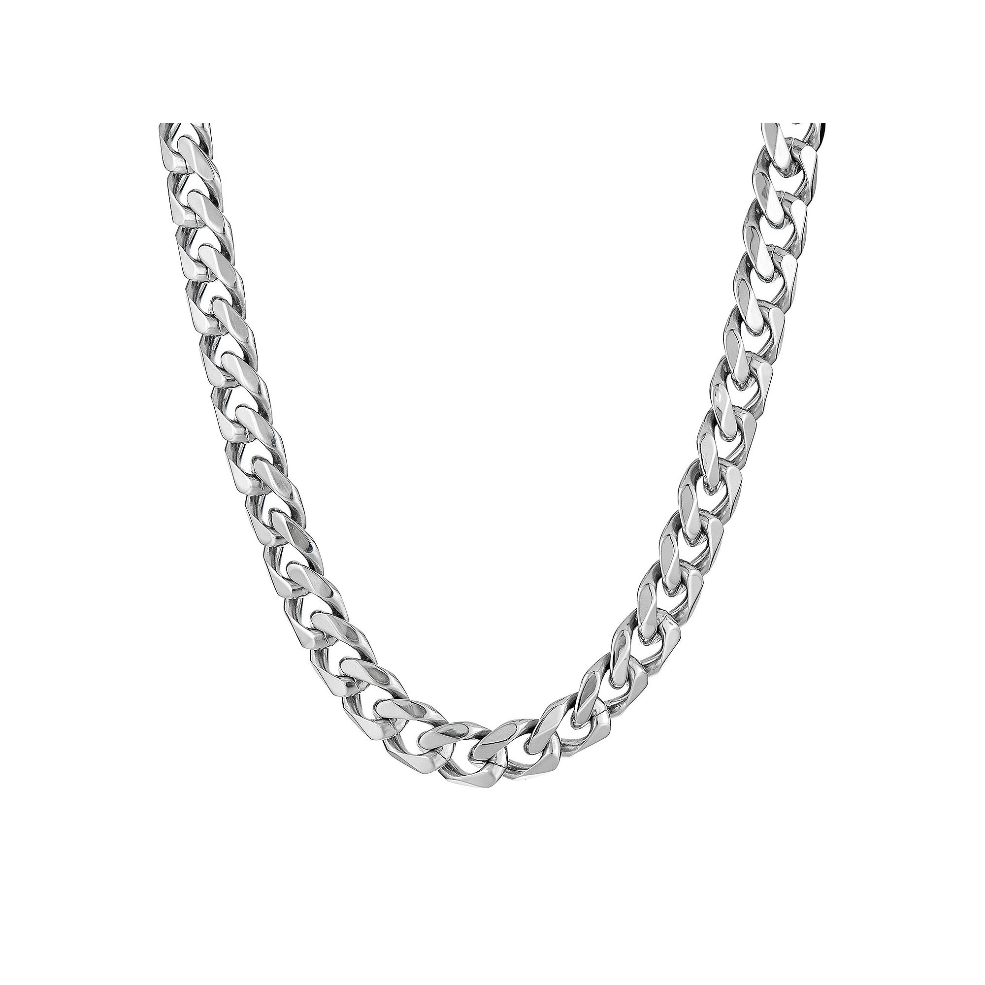 Mens LYNX Stainless Steel Curb Chain Necklace, Size: 22