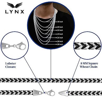 Men's LYNX Stainless Steel Foxtail Chain Necklace - 24 in.