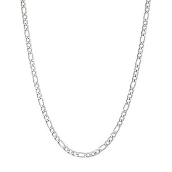 Men's LYNX Stainless Steel 4mm Figaro Chain Necklace