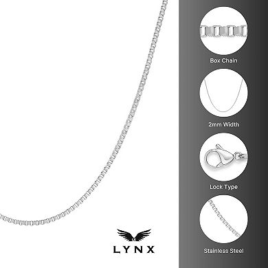LYNX Stainless Steel Box Chain Necklace